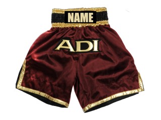 Custom Maroon Boxing Shorts , Design your own Boxing Trunks : KNBXCUST-2036-Maroon