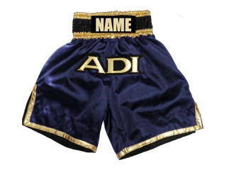 Custom Navy Boxing Shorts , Design your own Boxing Trunks : KNBXCUST-2036-Navy