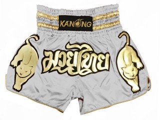 Kanong Tiger Muay Thai Shorts : KNS-135-Grey