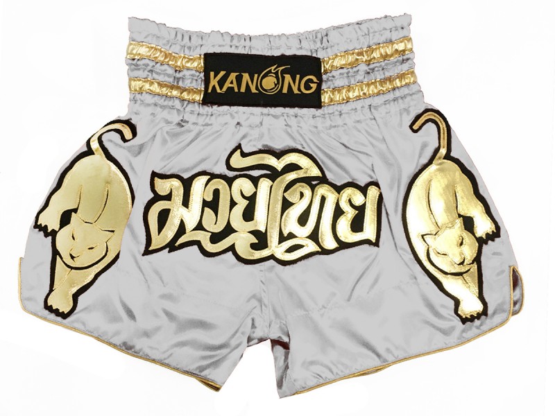 Kanong Thai Boxing Shorts : KNS-135-Grey