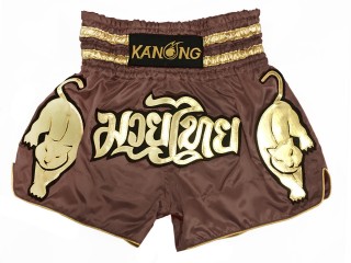 Kanong Thai Boxing Shorts : KNS-135-LightBrown