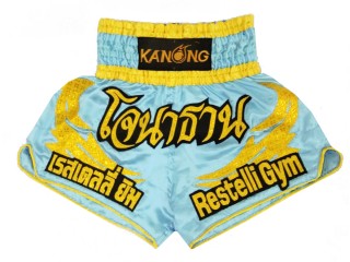 Personalised Skyblue Kickboxing trunks  : KNSCUST-1149