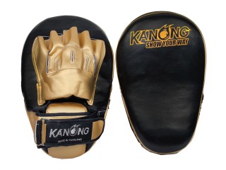 Kanong Long/Wide Punch Pads for Training Muay Thai : Black/Gold