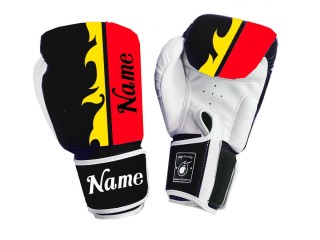 Personalised White/Black/Red Boxing Gloves : KNGCUST-057