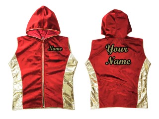 Custom Muay Thai Hoodies : Red/Gold