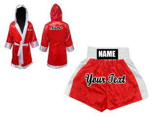Kanong Custom Boxing Robe and Boxing Shorts : Red