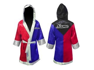 Customize Kanong Boxing Robe : Black/Blue/Red