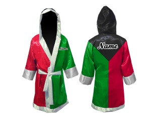 Customize Kanong Boxing Robe : Black/Green/Red