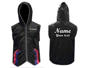 Custom Muay Thai Hoodies : Black with Stripes