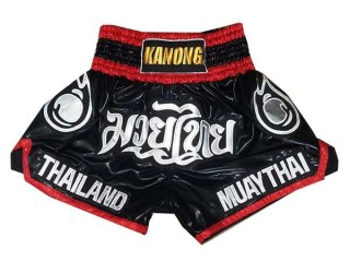 Kanong Muay Thai boxing Shorts : KNS-118-Black