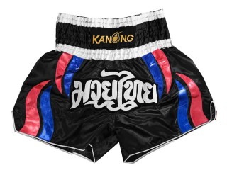 Kanong Muay Thai Kick boxing Shorts : KNS-138-Black