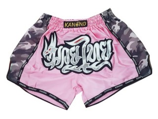 Kanong Retro Muay Thai Shorts : KNSRTO-231-Pink