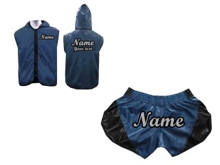 Personalized Kanong Muay Thai Hoodies and Muay Thai Shorts : 202 Retro Navy
