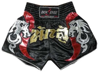 Boxsense Dragon Muay Thai Boxing shorts : BXS-005 Black