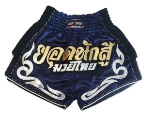 Boxsense Retro Muay Thai Shorts : BXSRTO-027-Navy