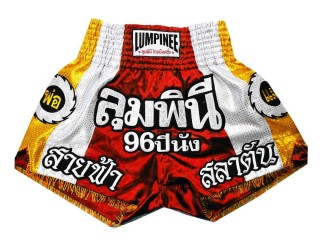 Lumpinee Kids Muay Thai Boxing shorts : LUM-001-Red