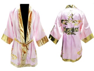 Peronalized Kanong Muay Thai Boxing Robe : Pink Lai Thai