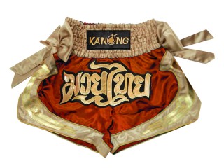 Kanong Ribbon Muay Thai boxing Shorts : KNS-132-Orange
