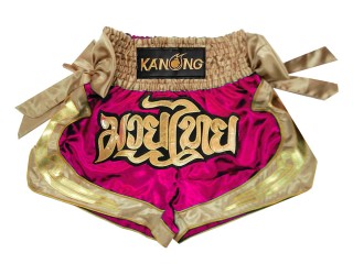 Kanong Ribbon Muay Thai boxing Shorts : KNS-132-Rose